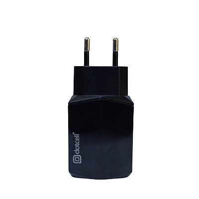 Tomada Carregador com 2 Vias Usb Dotcell Preto DC-TC270