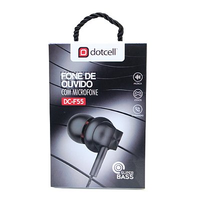 Fone de Ouvido com Fio e Microfone Dotcell DC-F55
