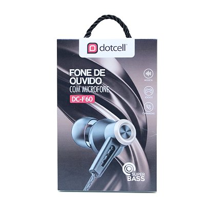 Fone de Ouvido com Fio e Microfone Dotcell DC-F60