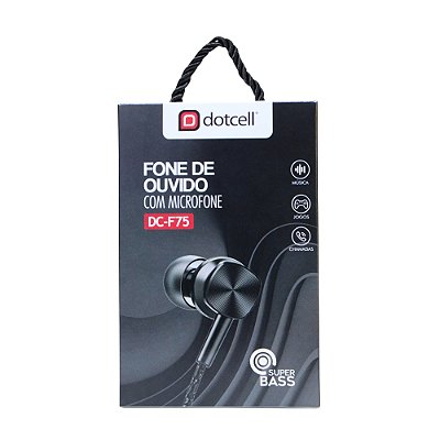 Fone de Ouvido com Fio e Microfone Dotcell DC-F75