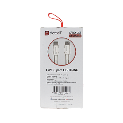 Cabo Type C/Lightning - DC-CD6220 - Branco - FAST - 1,5 m
