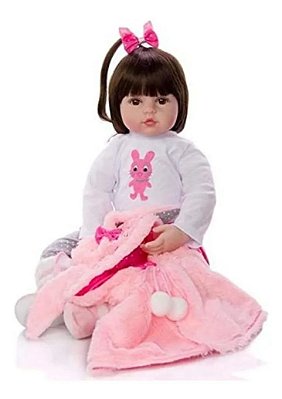 Boneca Bebe Reborn Malkitoys Silicone Isabela Girafinha 48cm - Malki toys