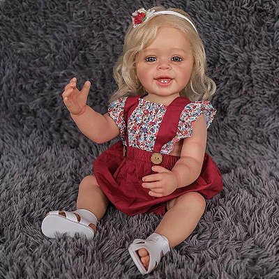 Roupa Infantil Malkitoys Boneca Bebe Reborn Jardineira Rosa - Malki toys