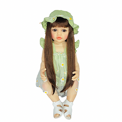 Boneca Bebe Reborn Corpo de Silicone Amelia - 55cm