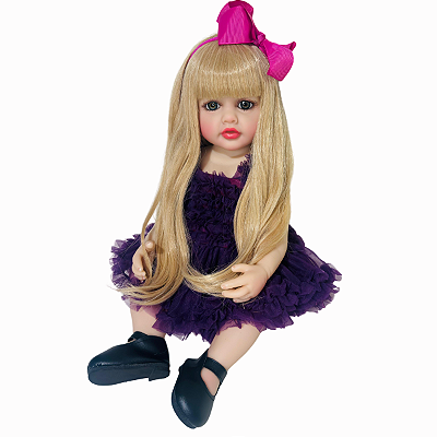 Boneca Bebe Reborn Corpo de Silicone Aurora - 55cm