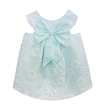 Vestido Azul Com Glitter Boneca Bebe Reborn - 55Cm