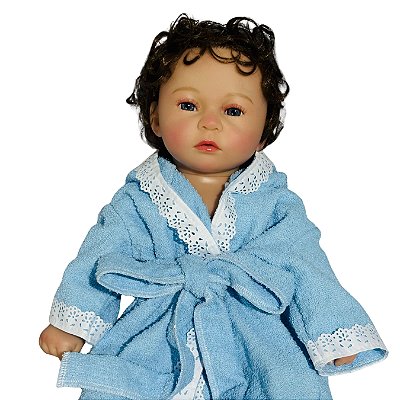 Kit Banho Com Toalha e Roupão Para Bebê Reborn