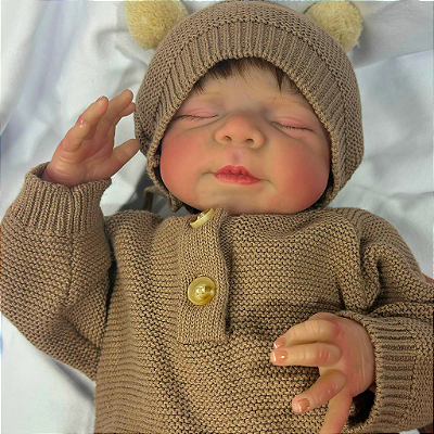 Boneca Bebe Reborn Carol Corpo de Silicone - 48cm