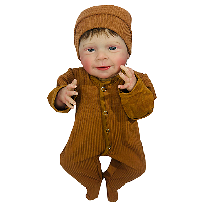 Boneco Bebe Reborn Corpo de Silicone João - 55cm