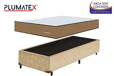 Conjunto box solteiro 88x188 (colchão ilheus Plumatex+ Base Box DF Premium)