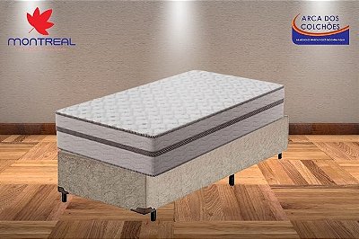 Conjunto box solteiro 88x188 (Colchão Roma Montreal + Base Box DF Premium)