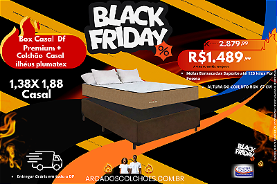 Conjunto box casal 138x188 (colchão Ilheus Plumatex+ Base Box Casal DF Premium)