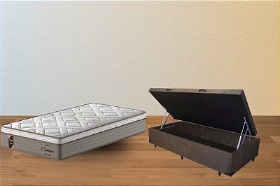 Conjunto baú solteiro 88x1,88 (colchão cameron probel+Baú df premium trad. 46cm)