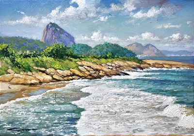 Pintura a óleo Praia do Diabo - RJ