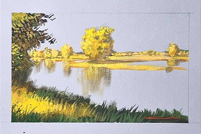 Sketch em gouache Tarde de Outono
