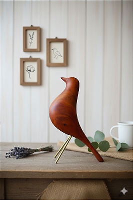 Passarinho de Madeira - 15 cm de altura
