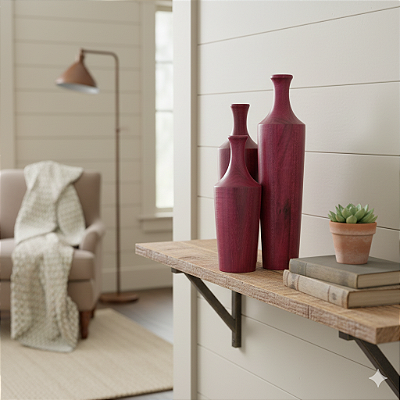 Trio de Vasos em Roxinho