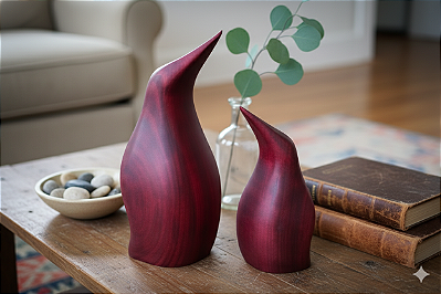 Duo de Pingüim de Madeira - Roxinho