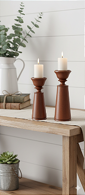 Duo de Castiçais Torneados