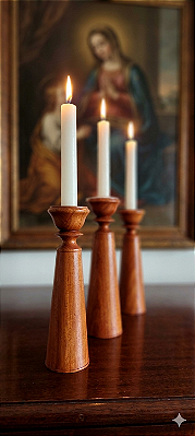 Trio de Castiçais Torneados
