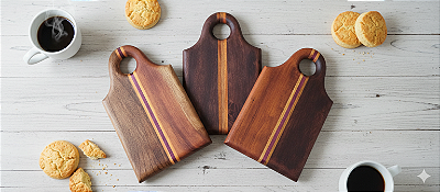 Trio de Tábuas Segmentadas em Madeira - Gourmet