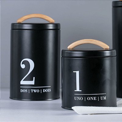 Porta-Condimentos Metalla N2 Preto - YOI (1300 ml)