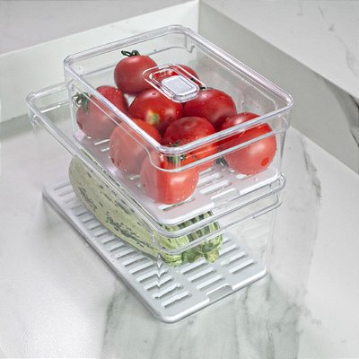 Pote Organizador Geladeira c/ Tampa e Bandeja 5L Clear Fresh - OU