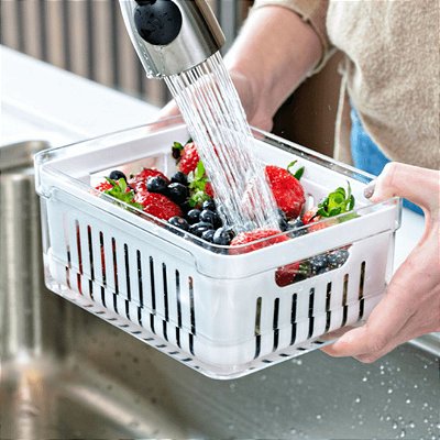 Pote Organizador Geladeira c/ Tampa e Cesto 2,2L Clear Fresh - OU
