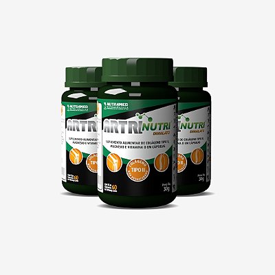 Artrinutri Dimalato + Colágeno Tipo 2 + Magnésio + Vitamina D3 - 60 cápsulas - Kit 3 unidades