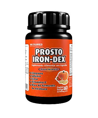 Prosto Iron-Dex - Óleo de Semente de Abóbora + Vitamina E - 60 Cápsulas
