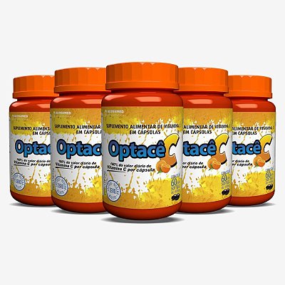 Optacê C - Vitamina C - 60 cápsulas - Kit 5 unidades