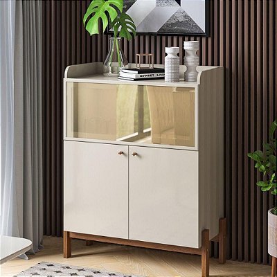 Aparador Buffet com 3 Portas Cloe – Cimol – Chumbo / Naturale