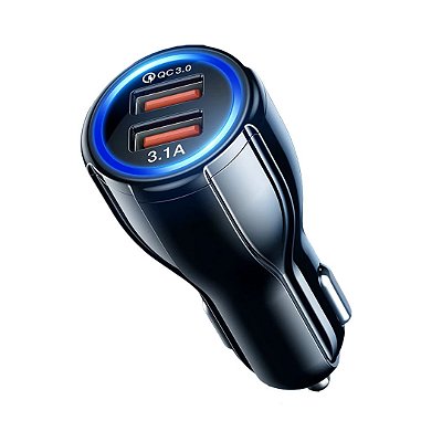 Carregador Veícular Qc 3.0 Carrega Rápido Acendedor Usb 3.1a