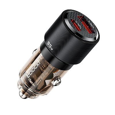Carregador Veicular 95w Super Turbo 2 Portas Display Digital