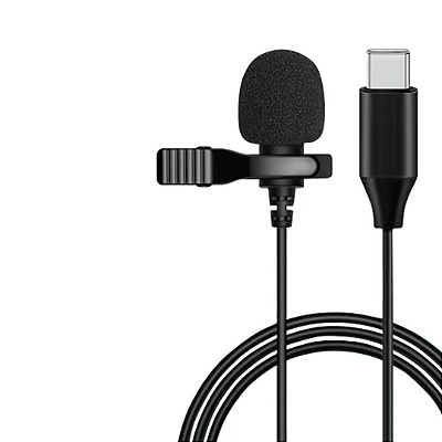 Microfone De Lapela Tipo-c 2m Compatível Com Celulares Android