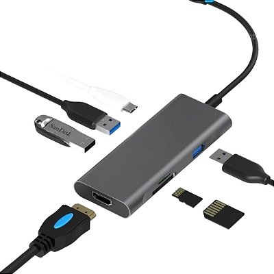 Hub Adaptador Usb-c Hdmi 4k 60hz Compatível com Macbook Pro