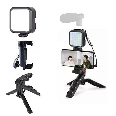 Estabilizador Tripé Suporte Celular Led Recarregável Gravação de Vídeos