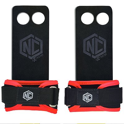 Luva Grip Eagle Claw (par) - Preto c/ Vermelho - NC Extreme