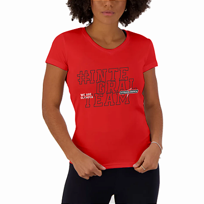 Camiseta Baby Look Integral Olympia Vermelha - Integralmedica