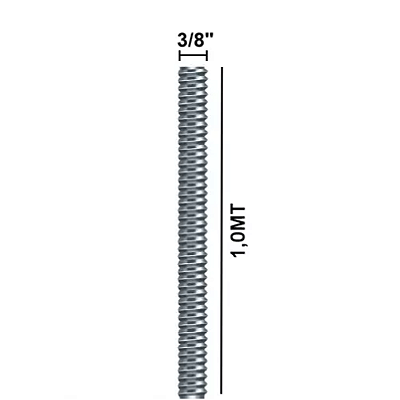 Barra Roscada Galvanizada Nc 3/8x1Mt