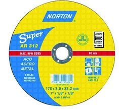 Disco de Corte Ferro 7x1/8x7/8 Ar312 Super Norton