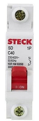Disjuntor Unipolar Din 40A Steck