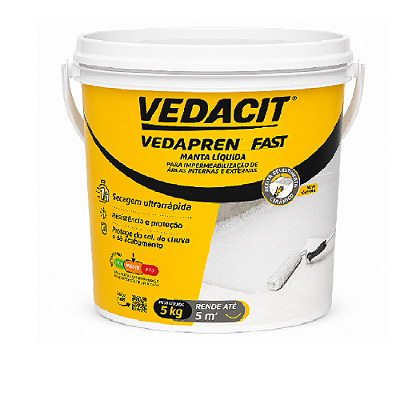 Manta Líquida Branca 5kg Vedapren Fast Vedacit