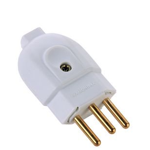Plug Macho 2P+T 10A - 57402/003 Branco Tramontina
