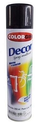 Spray Preto Brilhante Decor 8701 Colorgin