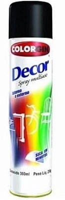 Spray Preto Fosco Decor 8711 Colorgin