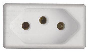 Tomada 2P+T Nbr Baixa H35 10A/250V - 57115/030 Tramontina