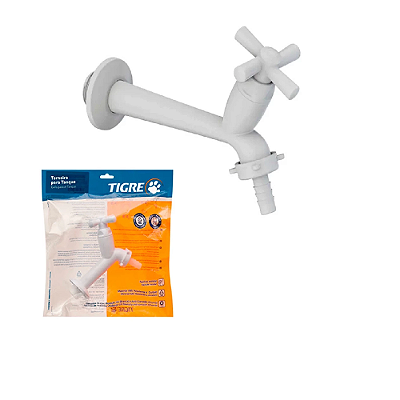 Torneira para Tanque Abs 1/2 3/4 Cross Branca Tigre