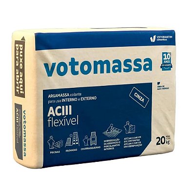 ARGAMASSA 20KG CINZA ACIII FLEXIVEL VOTORAN