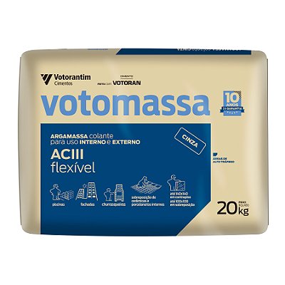 ARGAMASSA 20KG CINZA ACIII FLEXIVEL VOTORAN